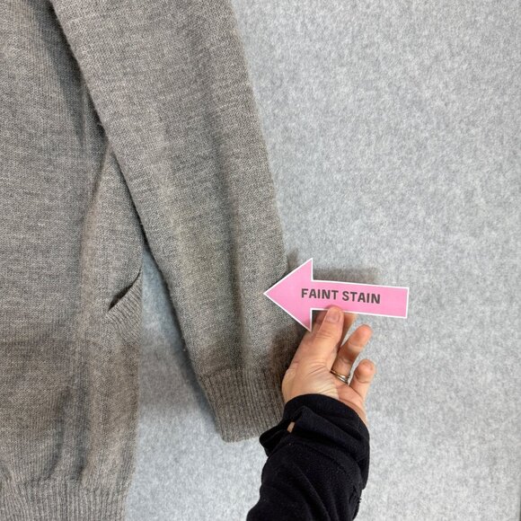 Eileen Fisher Women's Medium Gray‎ Cardigan Sweater Baby Alpaca Wool Open Front - Picture 12 of 16